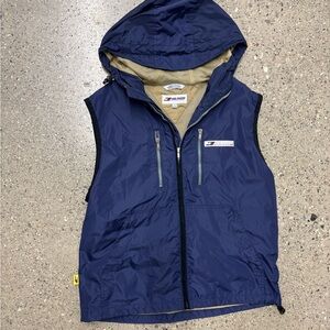 90s Hilfiger Athletics Navy Blue Hooded Vest